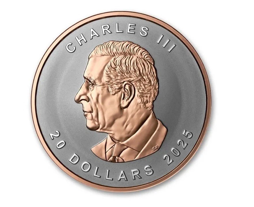 2025 Canada Silver Maple Leaf Ultra High Relief 1 oz Silver Proof w/ Rose Gold - Image 3 of 4