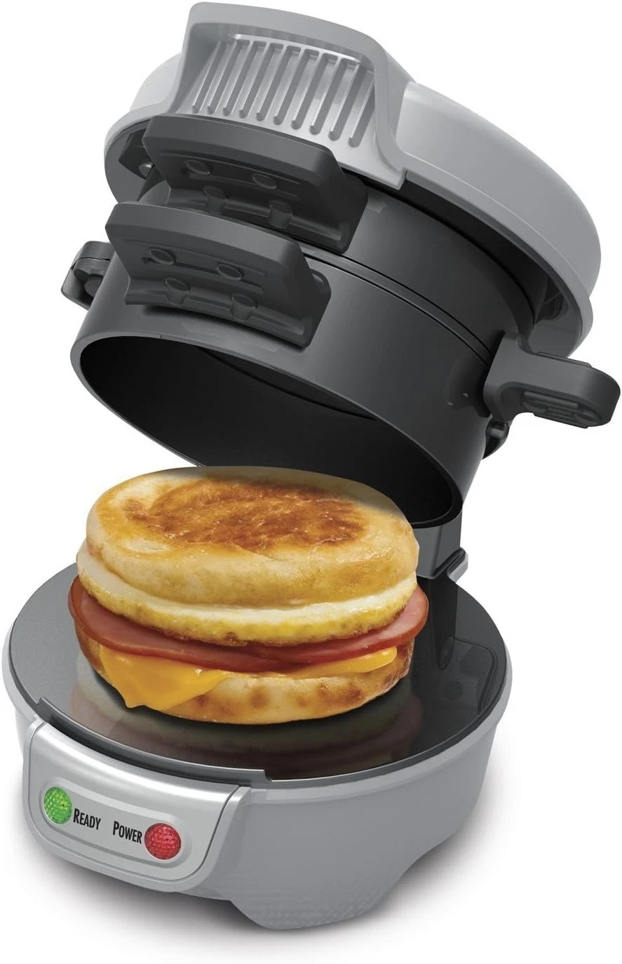 Hamilton Beach Breakfast Sandwich Toaster w/ Egg Cooker Ring NEW opened box