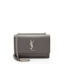 Saint Laurent Calfskin Monogram Sunset Mini Chain Wallet