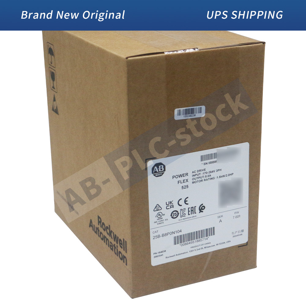 New Allen-Bradley 25B-B8P0N104 PowerFlex 525 1.5kW (2Hp) AC Drive