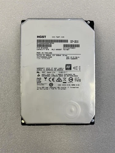 HGST 8TB 3.5 in SAS 12Gb/s 7.2K RPM 128MB Enterprise HDD HUH728080AL5200 0F23268