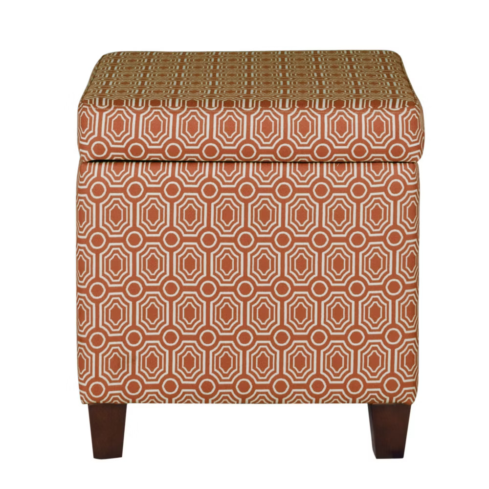 Sunshine Storage Cube Ottoman - Orange - HomePop