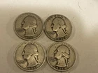 Lot Of 4 1935 Washington Silver Quarters 90% Silver