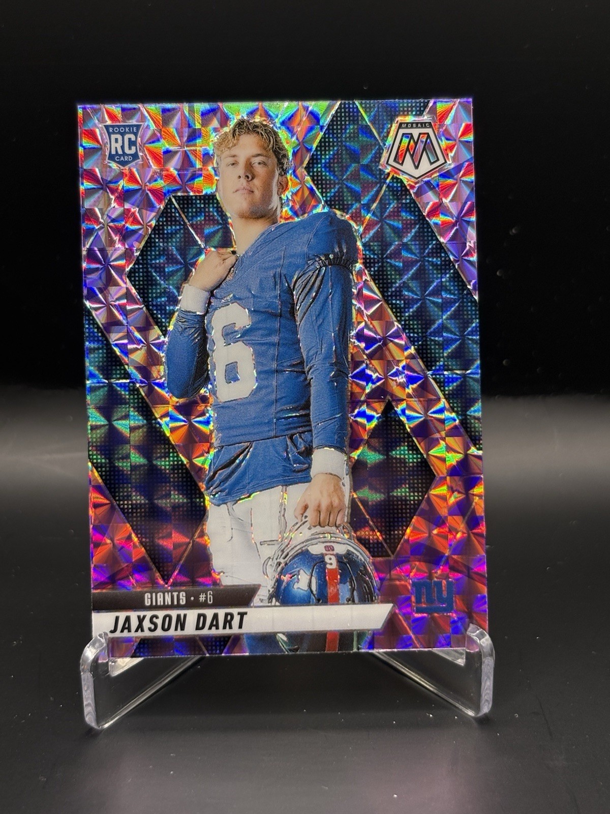 2025 Mosaic Jaxson Dart RC Reactive Purple Variation #288 New York Giants