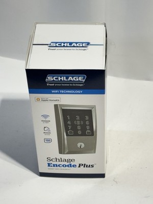 Schlage BE499WB CEN 619 Encode Plus WiFi Smart Deadbolt Satin Nickel