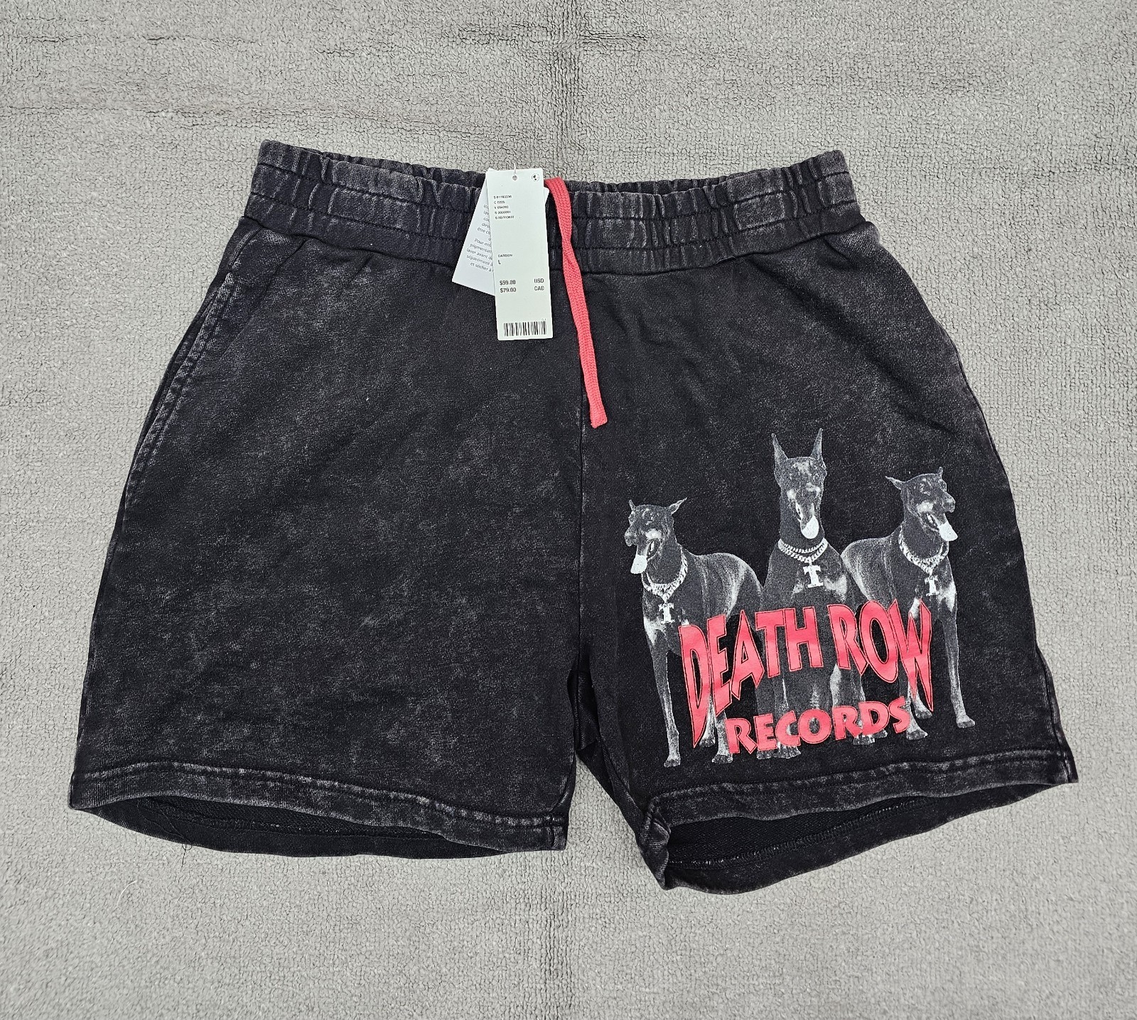 FILA Death Row Records Dobermann pantaloncino felpa uomo grande nero hip hop