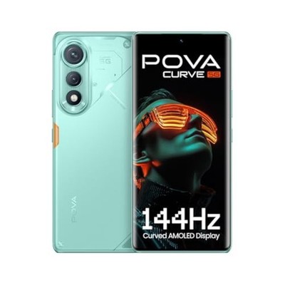 TECNO POVA Curve 5G (Neon Cyan, 8GB+128GB) | 144Hz Curve AMOLED | Slimme