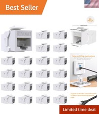 20 Pack Cat6A Keystone Jack Coupler RJ45 Female to Female Ethernet Wall Jack ...