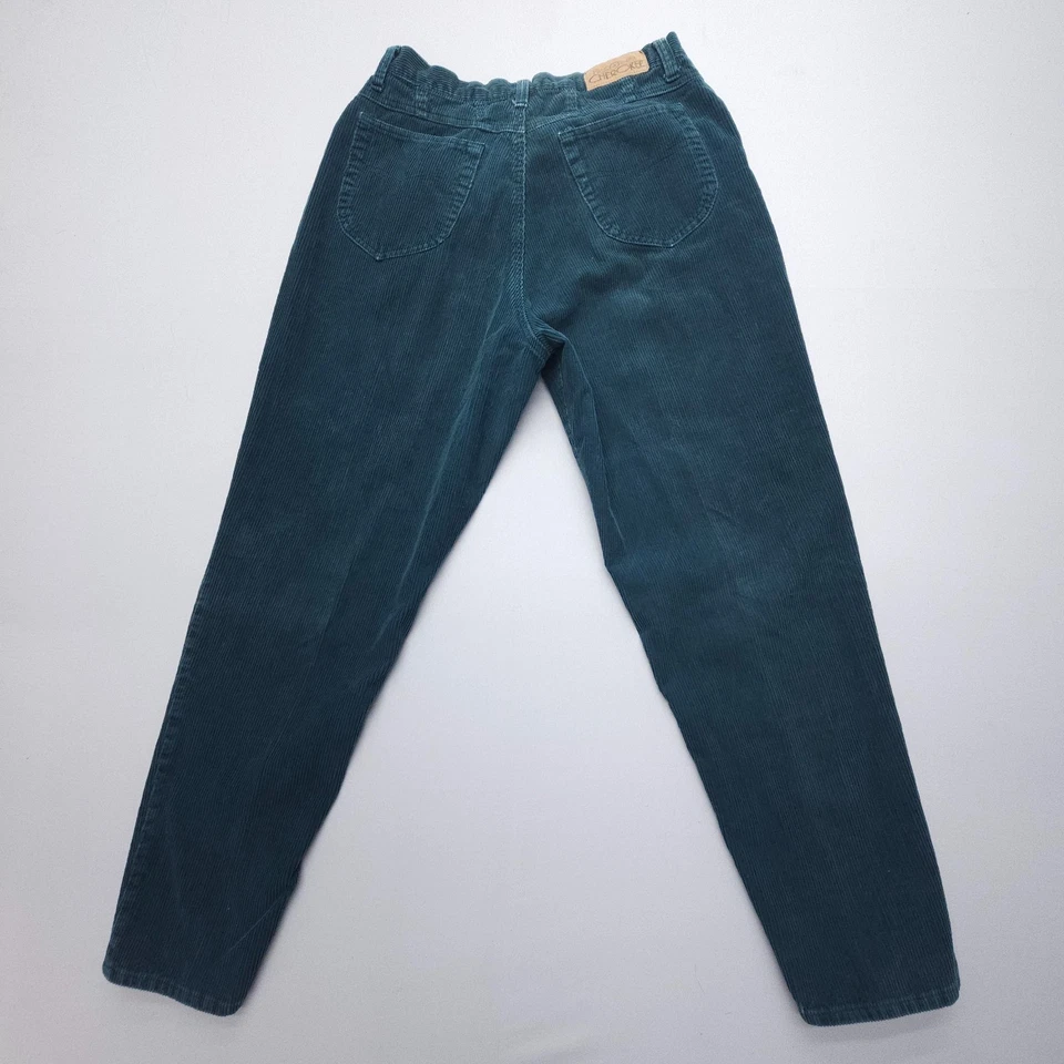 Vintage Cherokee Corduroy Mom Jeans / Pants Womens 16 Green High Rise Retro 90s - Image 2 of 4