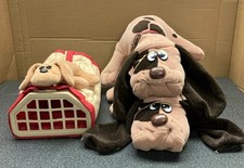 Vintage Pound Puppy Lot Of 2 Large Puppies 1 Newborn With Case