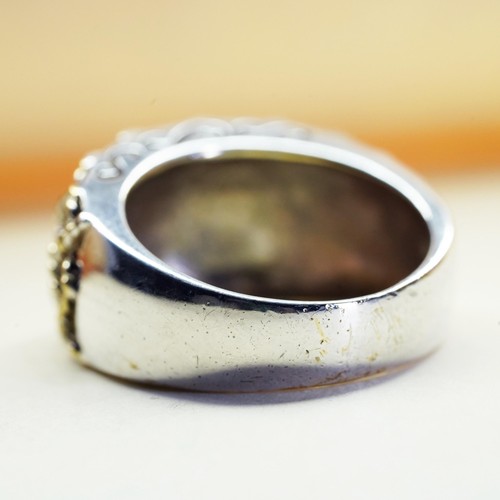 Misura 7,25, anello vintage Milor due toni argento sterling 925 intrecciato fascia cavo - Foto 7 di 9
