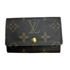 LOUIS VUITTON Monogram 6 Key Holder Key Holder Brown Gold Hardware