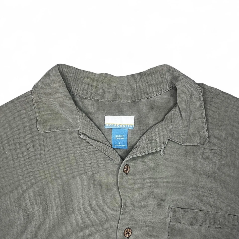 Botón de seda verde rompeolas vintage años 90 100% seda muy ligero y fluido Foto 3 de 4