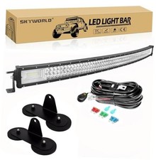 50 Curved Off-road Led Light Bar 648w 1x 50in 2x Magnetic Bracket 2x Wire