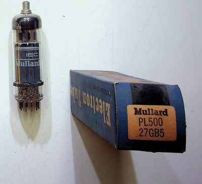 Mullard Vacuum Tube PL500 NOS Vintage Electron Valve 27GB5 IEC