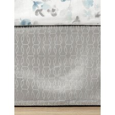 Pottery Barn Amelia Velvet Crib Skirt Metallic Gray Silver Baby Nursery NWT