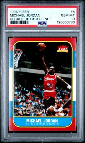 1996 Fleer #4 - Michael Jordan Decade of Excellence PSA 10 Gem Mint || (780)