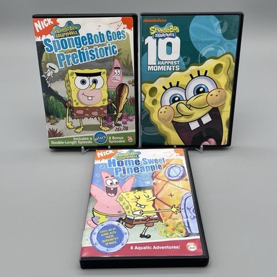 Lot of 3 SpongeBob Squarepants DVD Prehistoric, 10 Happiest Moments, Home Sweet