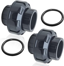 2 Pack 2'' Union Pipe Fitting - Durable PVC Coupling Adapter for Heavy-Duty Use