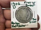 1906-D Barber 90% .900 Silver Half Dollar - G/VG- FIRST DENVER BARBER