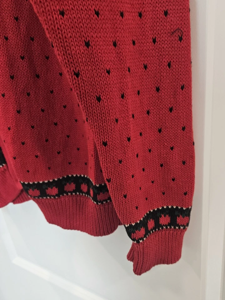 Cárdigan suéter para mujer Woolrich XL otoño rojo estilo bordado. Ver descripción Foto 4 de 4