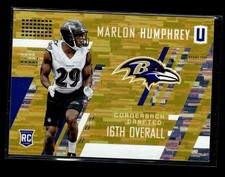 Marlon Humphrey RC: 2017 Panini Unparalleled Yellow Rookie Card /199 #224. rookie card picture