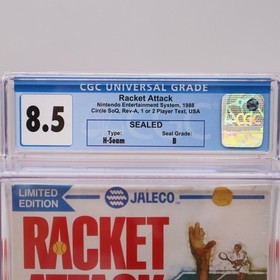 NES Nintendo RACKET ATTACK -EARLY Print "1 or 2 Player" CGC GRADED 8.5 B Sealed!