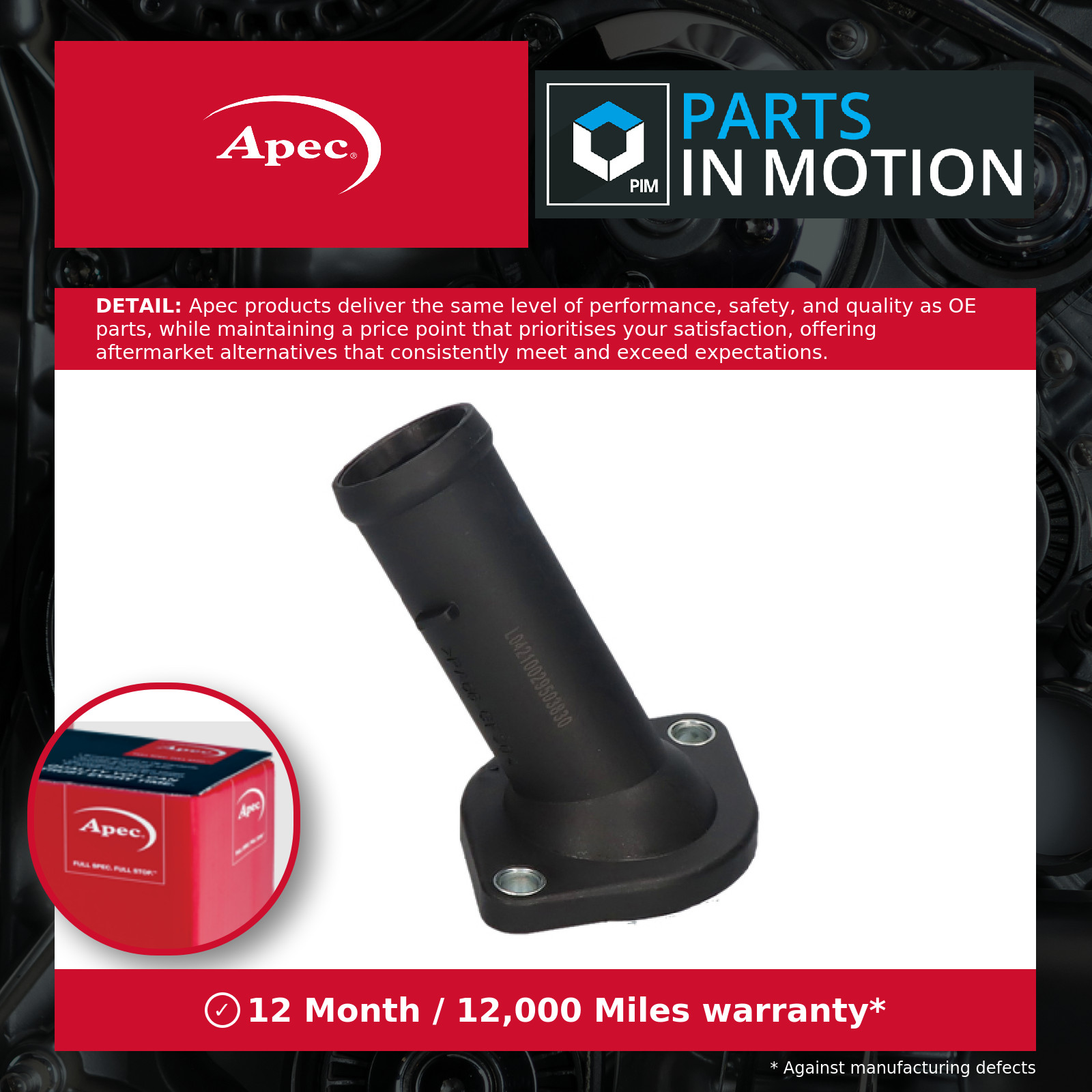 Coolant Flange / Pipe fits SEAT IBIZA 1.4D 02 to 10 Water 045121121A Apec New - Image 3