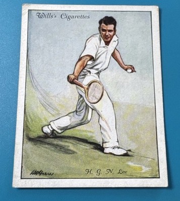 HARRY LEE Great Britain 1931 Wills Lawn Tennis Card #16 2 time Davis Cup Win