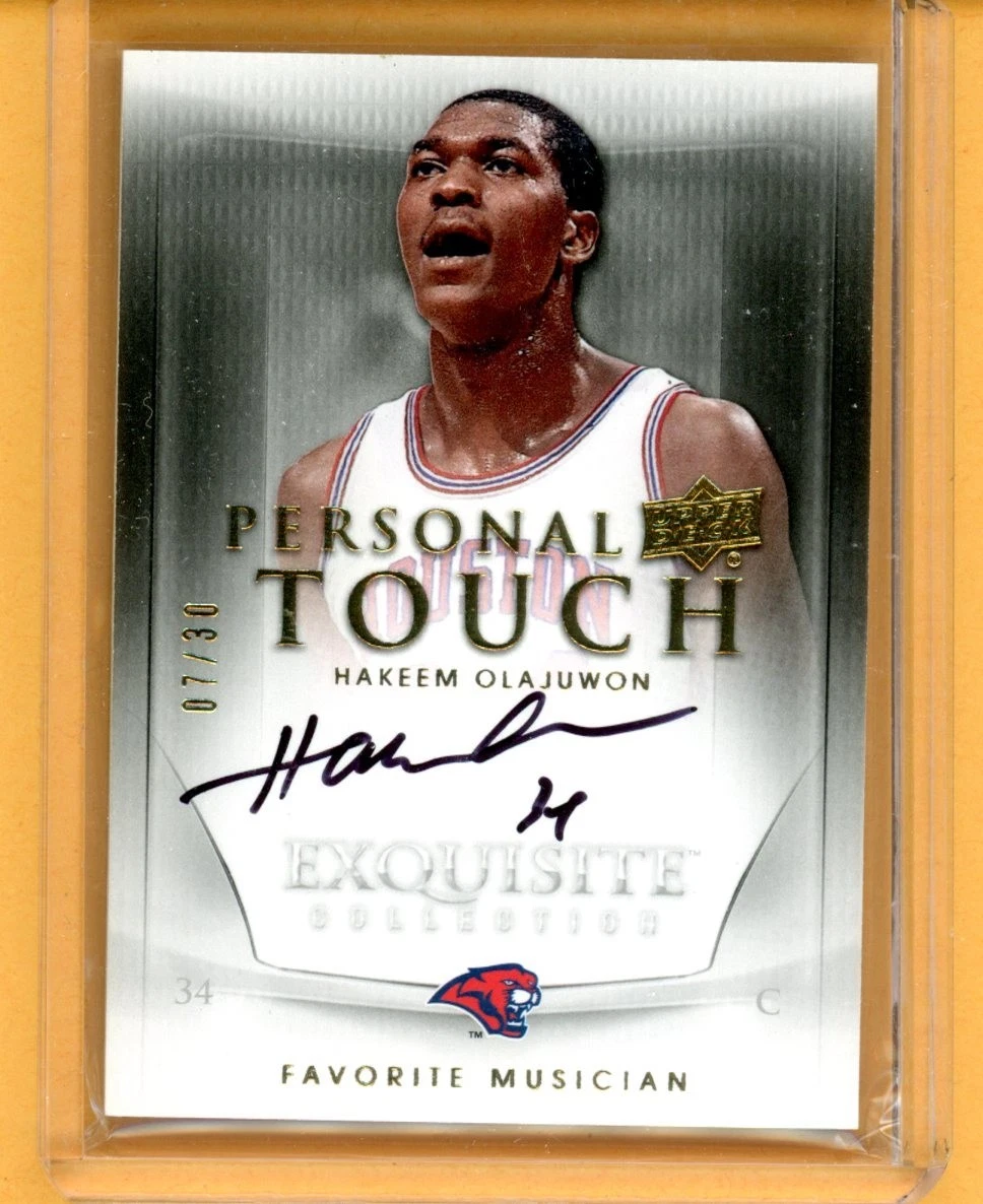 Eminence Hakeem Olajuwon Auto 直筆サイン Hakeem Olajuwon Autographed 1987-88 Fleer Stickers Card #3 Houston