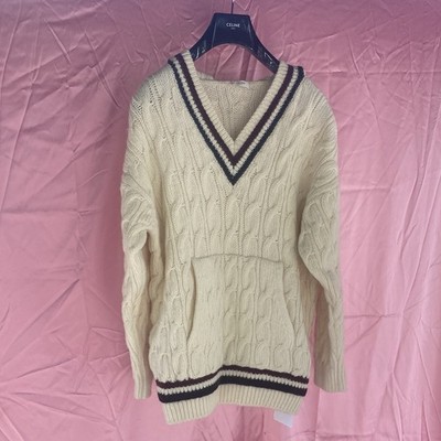 Celine Paris NWT Cable Knit Sweater Hoodie Oversized Men M