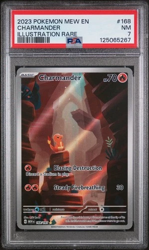 2023 POKEMON MEW EN-151 168 CHARMANDER ILLUSTRATION RARE PSA 7