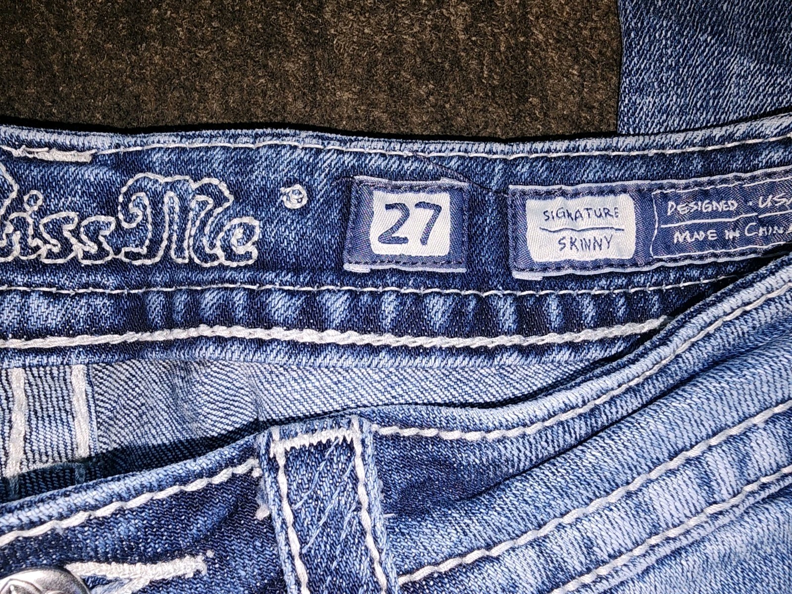Miss Me Women's Buckle Jeans Sz 27 Signature Skinny Bling, Embroidery NWOT image 7