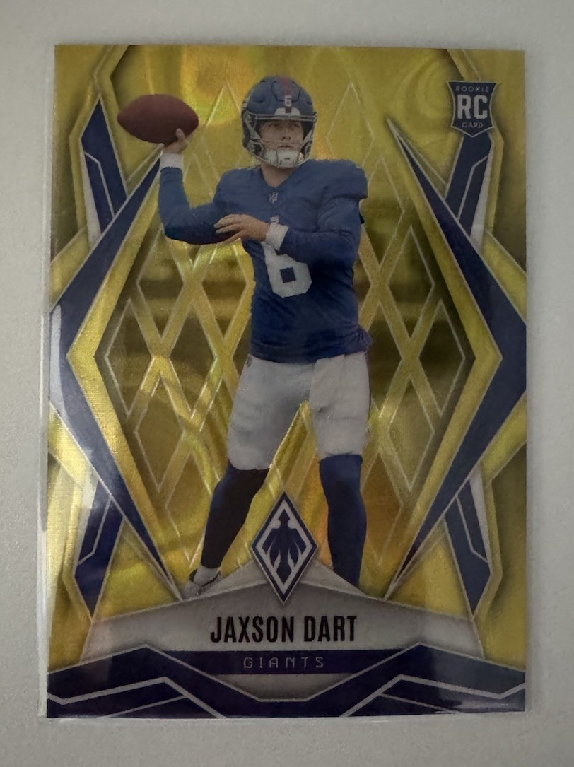 2025 Phoenix Football NY Giants Jaxson Dart Yellow Lava RC /125