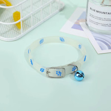 Luminous Cat Necklace Glowing Small Dog Cat Collar Anti-Loss Fluorescent Silicon