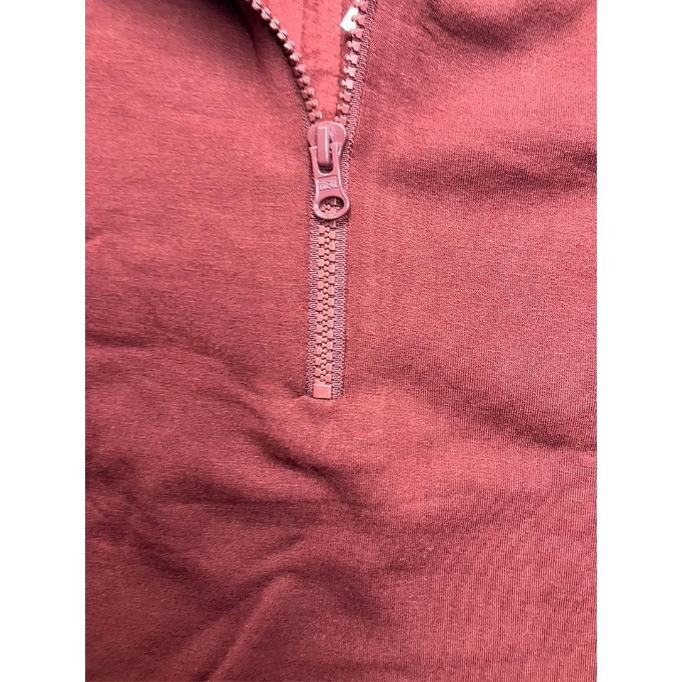 Sudadera Lou & Grey Nordstrom Borgoña Oscura Cuarto Cremallera Felpa Talla M Nueva Foto 4 de 4