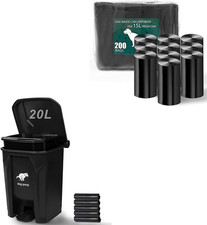 Dog Poop Trash Can Outside, Fully Assembled Dog Waste Trash Can with Lid, Pedal