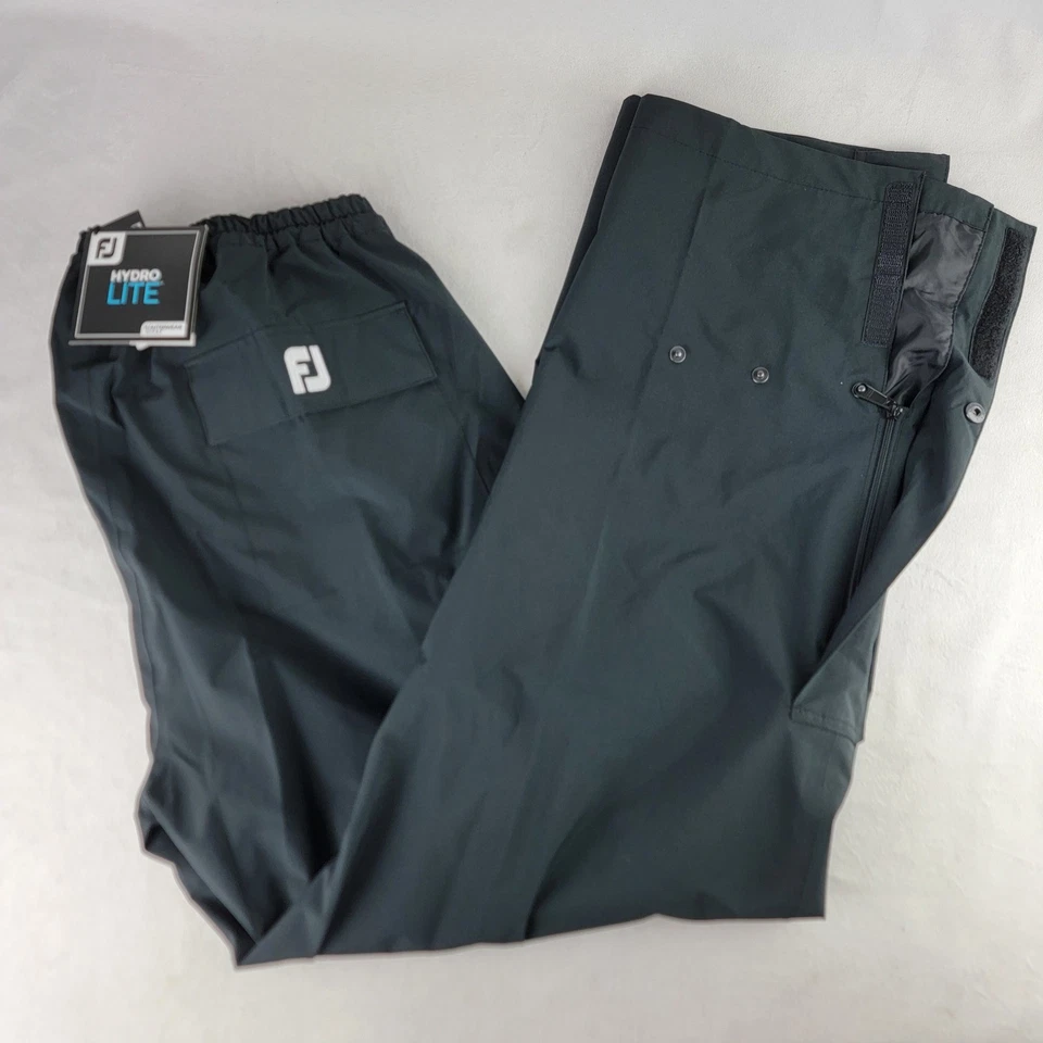FootJoy FJ HydroLite Mens XL Dryjoys Golf Rain Pants Black Waterproof Windproof - Image 2 of 4