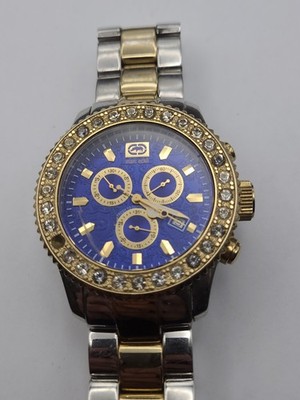 MARC ECKO Analog Quartz WATCH Blue Dial New Battery Working