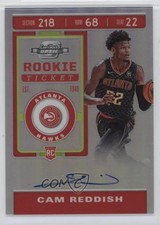 2019-20 Panini Contenders Optic Rookie Ticket Cam Reddish #110 Auto s3g