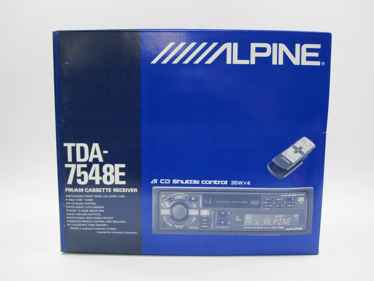 Vintage Alpine TDA-7548E AM/FM Car Radio Cassette Tape Player Rare