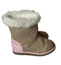 Juicy Couture Girls Pink Malibu 2 Glitter Cozy Bootie 1 M Pull On Fleece Lined