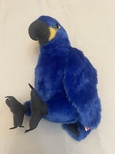Wild Republic Plush Very Soft Hyacinth Macaw - Blue And Yellow 