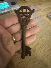 Viking Castle Key Cast Iron Skeleton Collector Patina Cathedral Victorian Metal