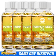 Pumpkin Seed Oil 2000mg Capsules Natural Cold Pressed Support Prostate Health