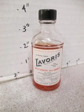 LAVORIS 1950s sample size glass bottle mouthwash gargle cinnamon cloves