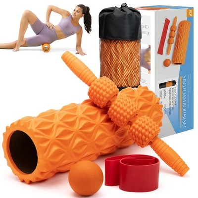 5 in1 Foam Roller Set, Trigger Point Foam Roller, Massage Roller Stick, Massa...