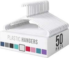 Plastic Hangers 50 Pack White Clothes Hangers Makes The Perfect Coat Hanger
