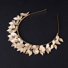 STUNNING BRAND NEW GOLD CROWN/TIARA WITH GOLD LEAVES, WEDDING, BRIDAL OR RACING