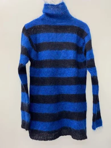 Suéter tejido Maison Margiela (grueso) talla 6 azul mohair rayas 333-17331 Foto 2 de 4